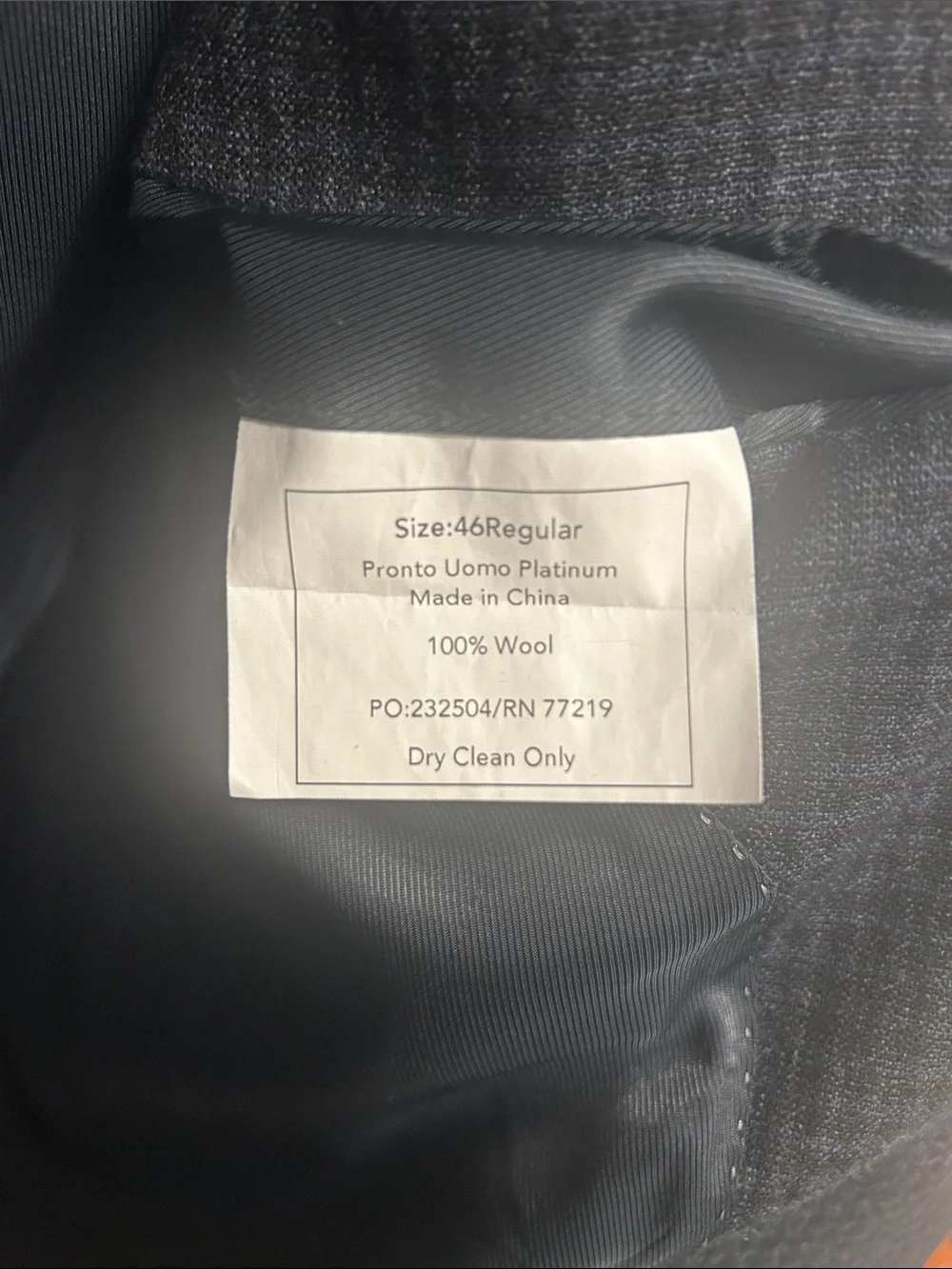 Pronto Uomo Navy Check Sport Coat 100% Wool 46R